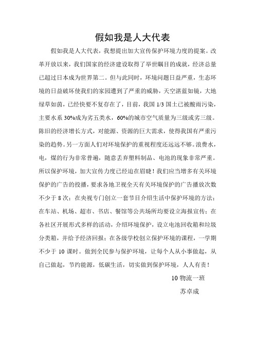 假如我是人大代表