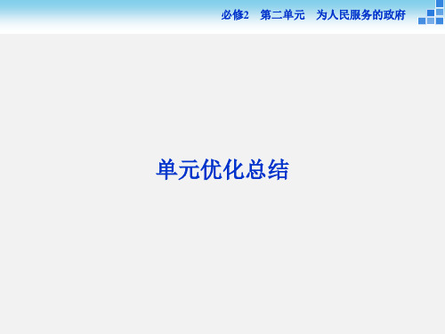 高考政治 一轮复习 为人民服务的政府单元优化总结 新人教必修2