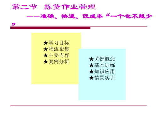 拣选作业管理课件