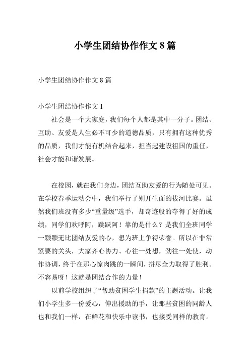小学生团结协作作文8篇