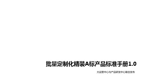 批量定制化精装A标产品标准手册1.0