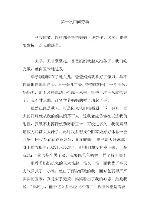 第一次田间劳动