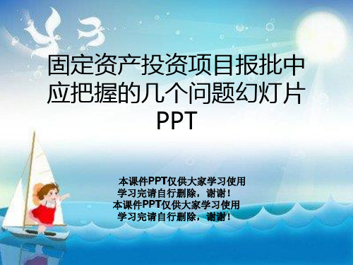 固定资产投资项目报批中应把握的几个问题幻灯片PPT