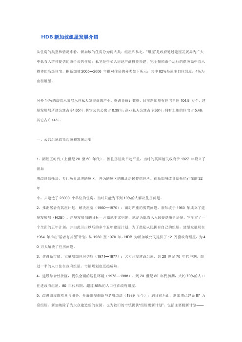 HDB新加坡组屋发展介绍