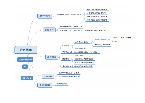 部编版六年级语文上册第五单元思维导图、各课知识点详细汇总