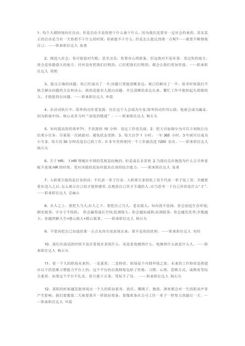 石头刘同马丁最新精彩语录 职来职往达人经典语录