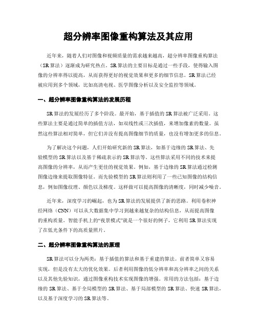 超分辨率图像重构算法及其应用