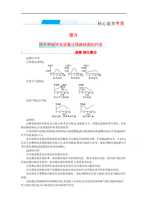 2022高三全国统考地理湘教版一轮复习学案：3.图形突破河流流量过程曲线图的判读
