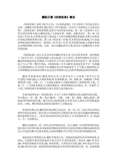 藏医巨著《四部医典》概论
