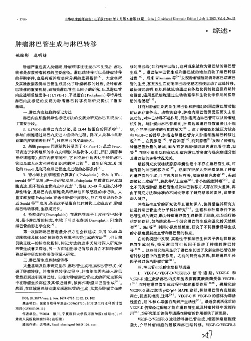 肿瘤淋巴管生成与淋巴转移
