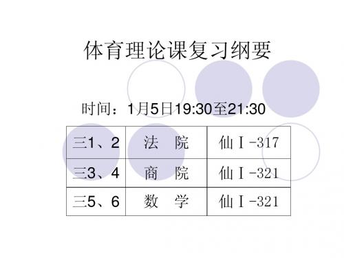 【南京大学课件】体育理论课复习纲