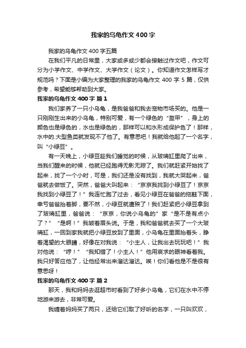 我家的乌龟作文400字