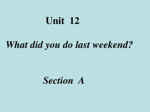 新教材七年级英语下册Unit12 what did you do last weekend Section A课件