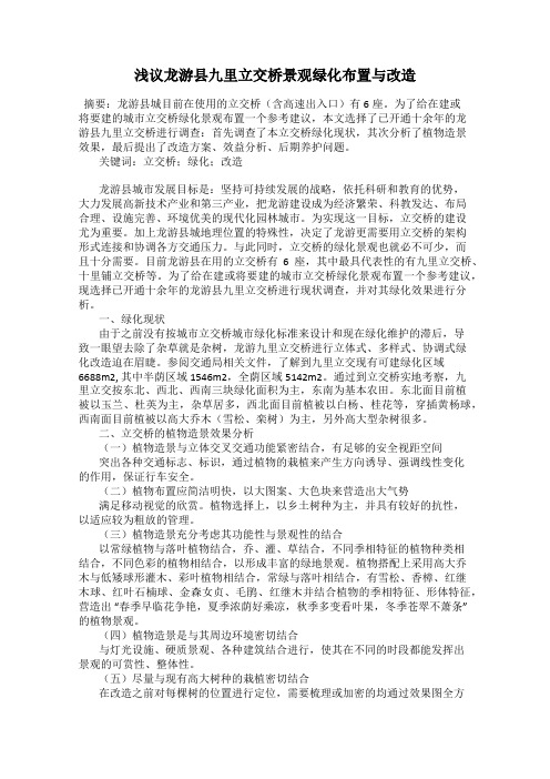 浅议龙游县九里立交桥景观绿化布置与改造