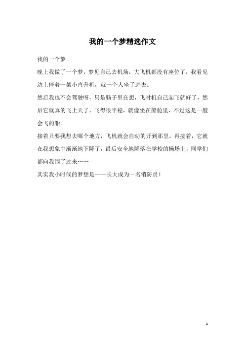 我的一个梦精选作文
