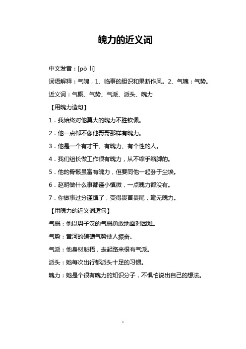 魄力的近义词