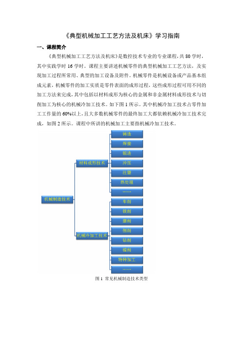 《典型机械加工工艺方法及机床》学习指南