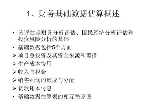财务基础数据估算