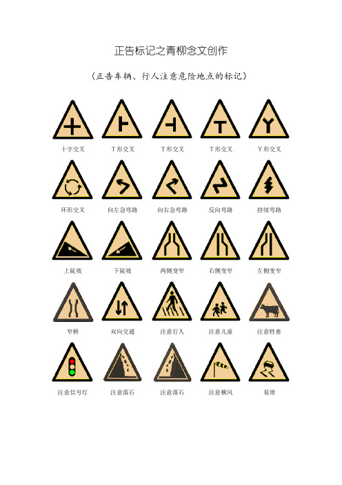 驾照考试科目一交通标志大全