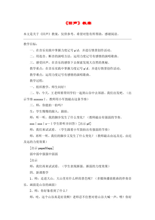 《回声》教案_教案教学设计