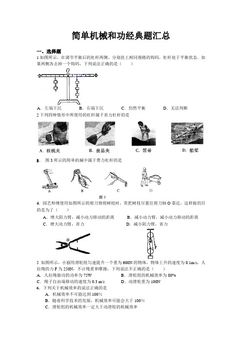 (完整版)简单机械和功经典题汇总