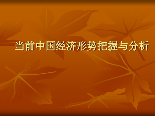 当前中国经济形势分析.ppt