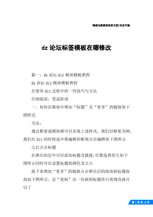 dz论坛标签模板在哪修改