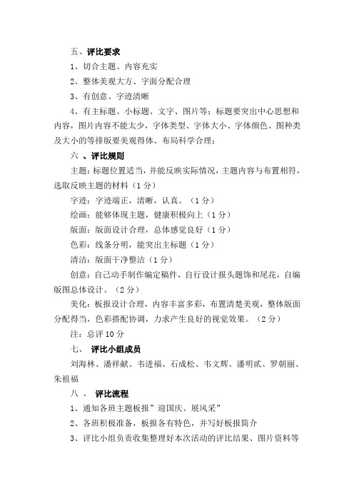 黑板报评比表