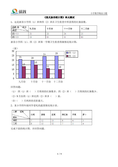 《复式条形统计图》单元测试
