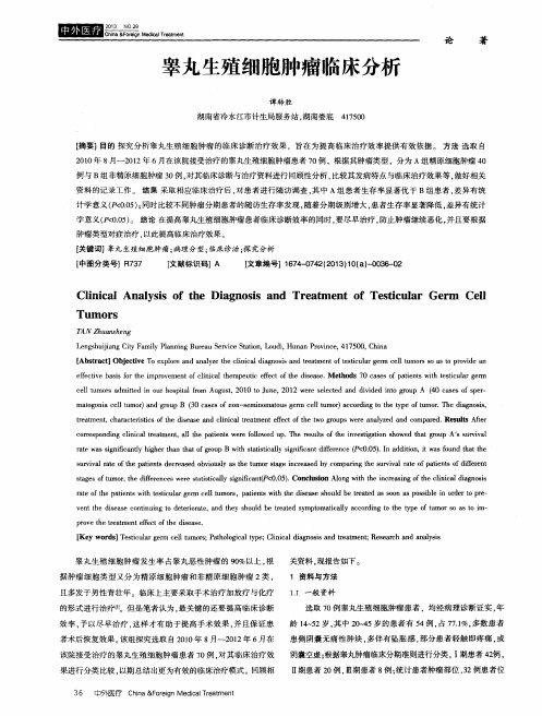 睾丸生殖细胞肿瘤临床分析