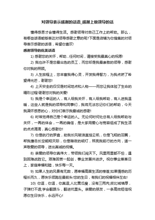 对领导表示感谢的话语_感谢上级领导的话