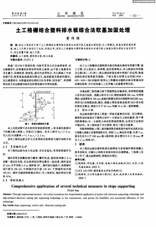 土工格栅结合塑料排水板综合法软基加固处理