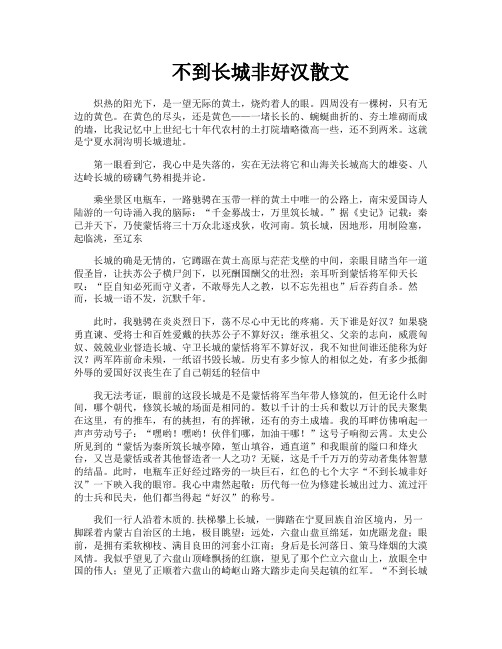 不到长城非好汉散文