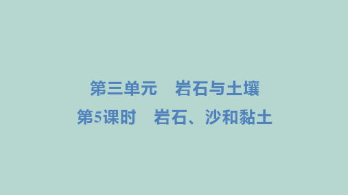 教科版科学四年级下册 第三单元 岩石与土壤 第5课时 岩石、沙和黏土  课件