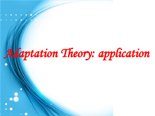 商务英语语用学教程课件 Chapter 6 Adaptation theory(2)