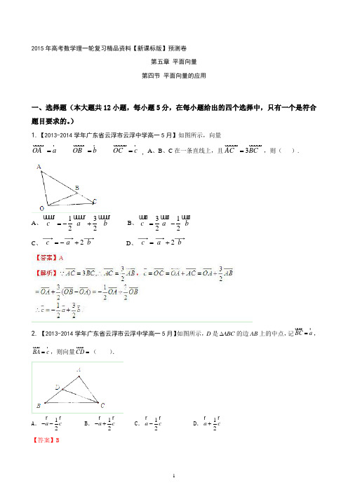 2015年高考数学理一轮复习精品资料 专题5.4 平面向量的应用含解析