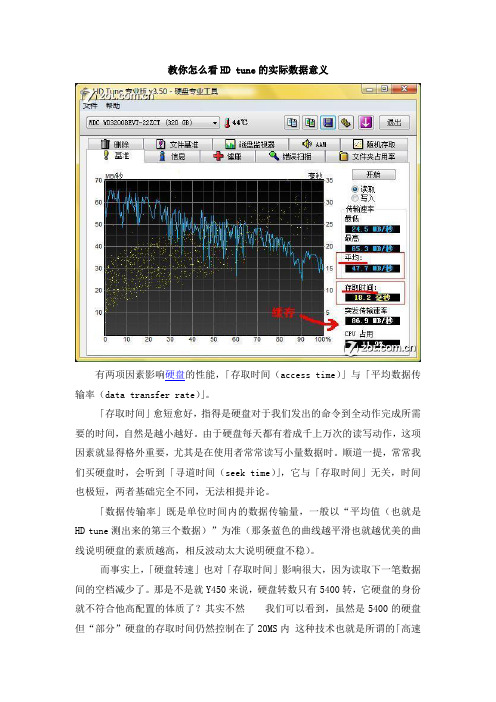 教你怎么看HD tune的实际数据意义