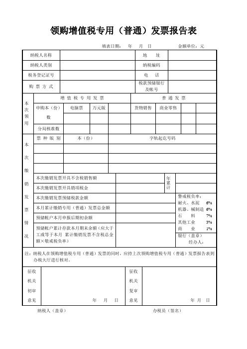 领购增值税专用发票模板