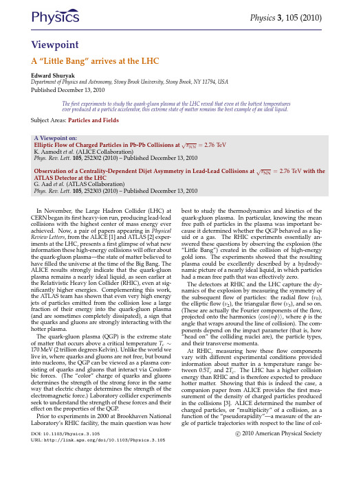 Physics.3.105A “Little Bang” arrives at the LHC