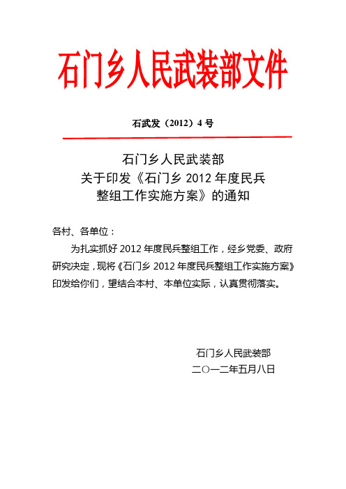 民兵整组实施方案