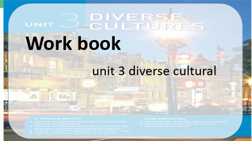 新人教版高中英语必修三unit3 workbook 课件