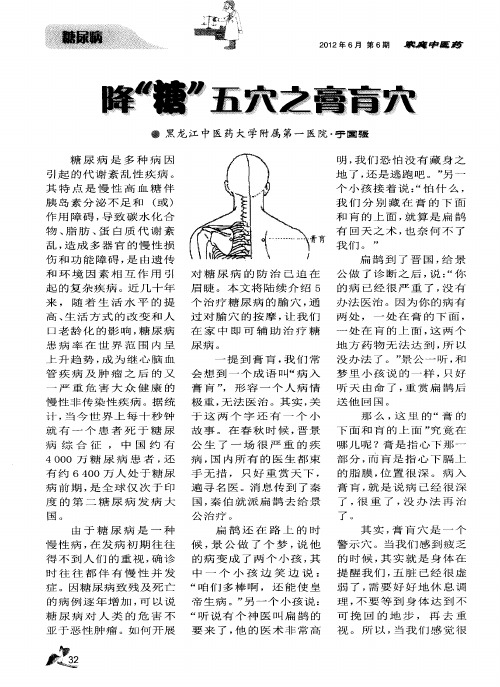 降“糖”五穴之膏肓穴