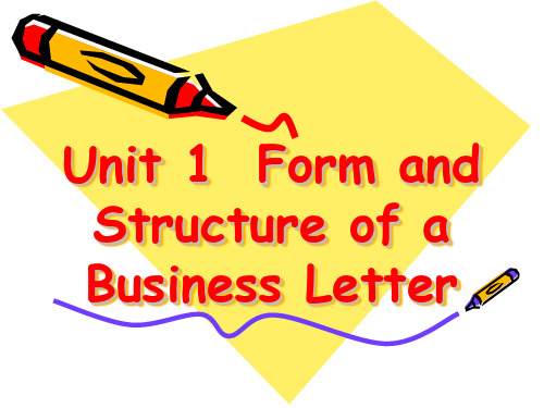 外贸函电unit 1 form and structure of a business letter