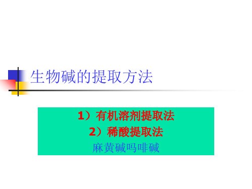 各种生物碱的提取方法.ppt