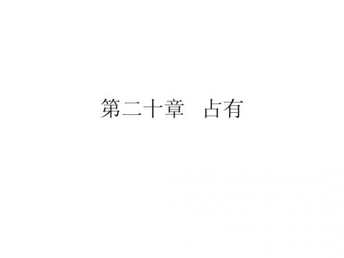 第二十章   占有