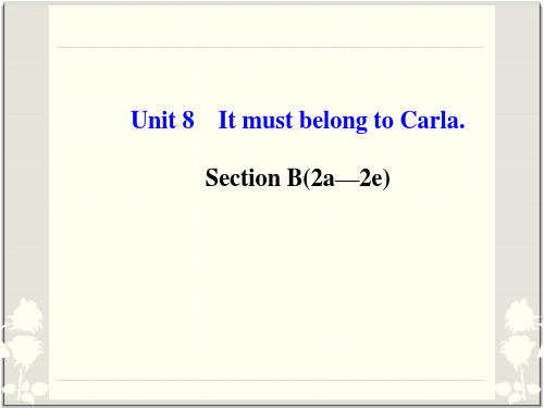 2014年秋新目标英语九年级课件：Unit 8 It must belong to Carla Section B(2a—2e)