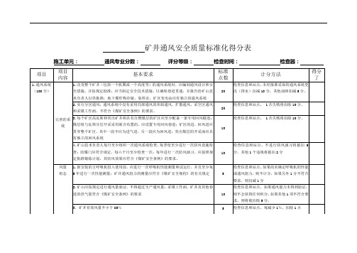 2013年新版安全质量标准化标准评分表