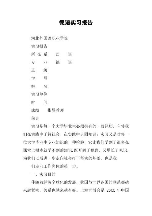 德语实习报告