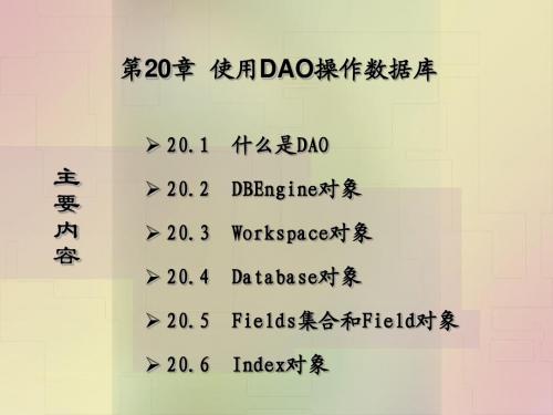 第20章  使用DAO操作数据库