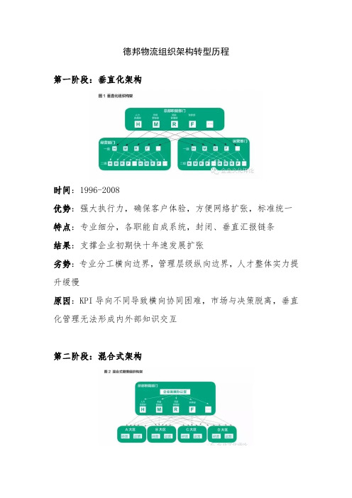 德邦物流三次组织架构转型历程